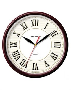 Часы настенные 91931915 круг белые коричневая рамка 23х23х4 см Troyka