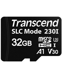 Промышленная карта памяти microSD 230I 32 Гб 3D NAND TLC темп режим от 40 до 85 без адаптера Transcend