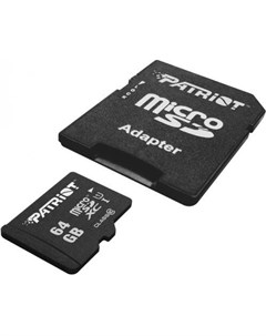 Флеш карта microSDHC 64GB Class10 PSF64GMCSDHC10 LX MICRO SDHC with adaptor Patriòt