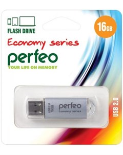Флешка 16Gb E01 USB 2 0 серебристый PF E01S016ES Perfeo