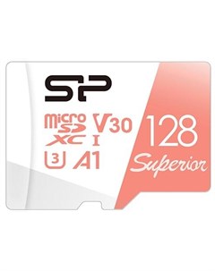 Флеш карта microSD 128GB Superior A1 microSDXC Class 10 UHS I U3 100 80 Mb s SD адаптер Silicon power