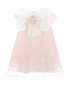 Бело розовое платье с декоративным цветком Caf