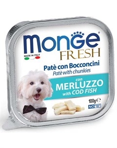 Влажный корм для собак Fresh треска 0 1 кг Monge