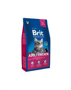 Корм premium Cat для взрослых кошек с курицей и куриной печенью 8 кг Brit*