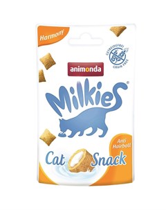 Лакомство для кошек Milkies Harmony хрустящие подушечки для выведения комочков шерсти Animonda