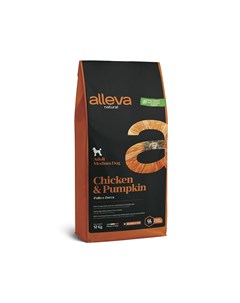 Корм для собак Natural для средних пород курица с тыквой сух 12кг Alleva