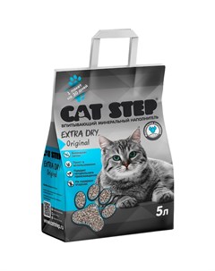 Наполнитель для кошачьего туалета Extra Dry Original впитывающий минеральный 5л Cat step