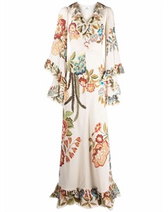 Платье макси с цветочным принтом Etro