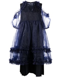 Платье с открытыми плечами и оборками Comme des garçons noir kei ninomiya