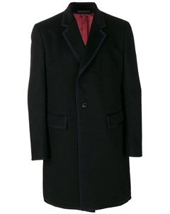 Однобортное пальто с контрастной отделкой Gucci