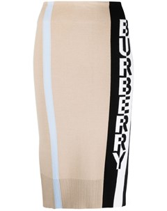 Трикотажная юбка миди с логотипом Burberry