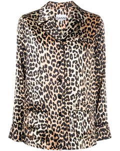 Рубашка с леопардовым принтом Ganni