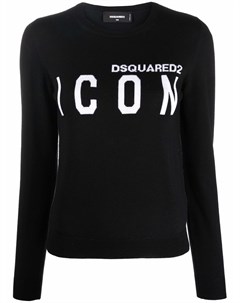 Джемпер вязки интарсия с логотипом Dsquared2