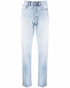 Узкие джинсы с эффектом потертости Saint laurent