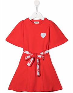 Платье с поясом и логотипом Lanvin enfant