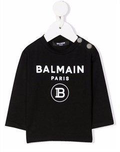 Футболка с длинными рукавами и логотипом Balmain kids