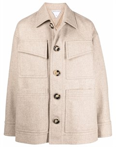 Шерстяное пальто строгого кроя Bottega veneta