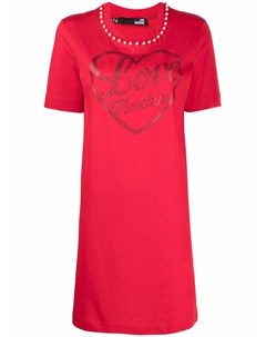 Платье футболка с искусственным жемчугом Love moschino