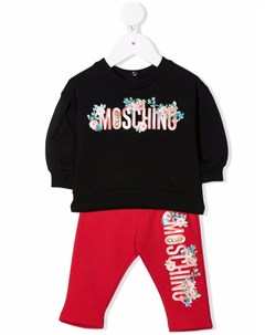 Комплект из толстовки и брюк с цветочным принтом и логотипом Moschino kids