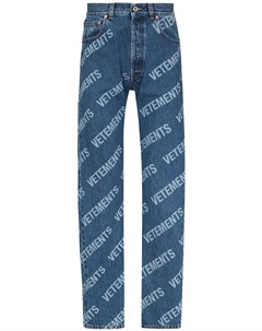 Прямые джинсы с логотипом Vetements