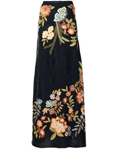Шелковая юбка с цветочной вышивкой Etro