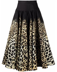 Расклешенная юбка с леопардовым принтом Roberto cavalli