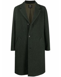 Однобортное пальто с узором в елочку A.p.c.