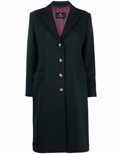 Однобортное пальто с заостренными лацканами Etro