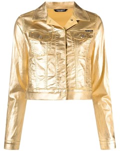 Куртка с эффектом металлик и нашивкой логотипом Dolce&gabbana