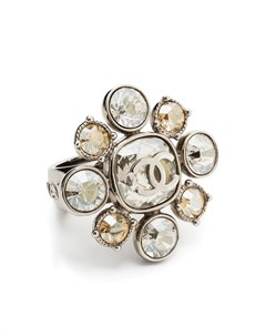 Кольцо с кристаллами и логотипом CC Chanel pre-owned