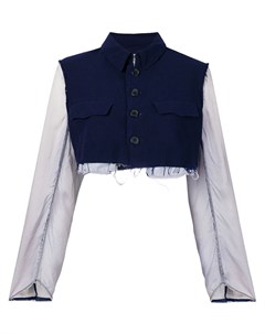 Укороченная куртка с контрастными рукавами Comme des garçons pre-owned