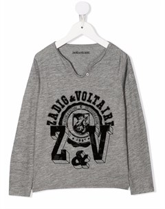 Футболка с длинными рукавами и логотипом Zadig & voltaire kids