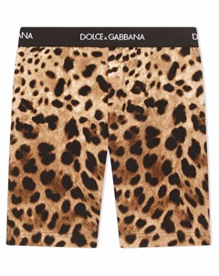 Облегающие шорты с леопардовым принтом Dolce & gabbana kids