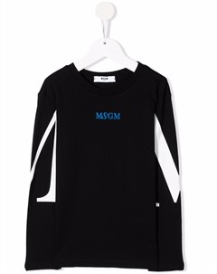 Футболка с длинными рукавами и логотипом Msgm kids