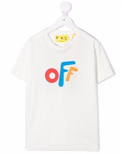 Футболка из органического хлопка с логотипом Off-white kids