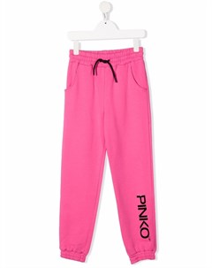Спортивные брюки с кулиской и логотипом Pinko kids