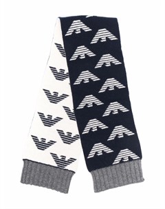 Двусторонний шарф с логотипом Emporio armani kids