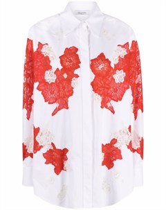 Рубашка со вставками из цветочного кружева Valentino