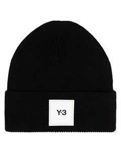 Шерстяная шапка бини с нашивкой логотипом Y-3