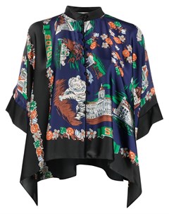 Драпированная блузка на пуговицах Sacai