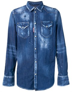 Состаренная джинсовая рубашка Dsquared2