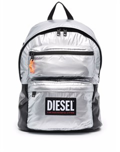 Рюкзак с эффектом металлик и нашивкой логотипом Diesel
