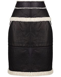 Кожаная юбка с овчиной Chanel pre-owned