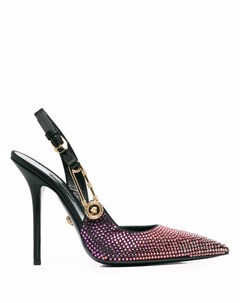 Туфли с декором Safety Pin и кристаллами Versace