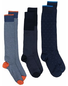 Комплект из трех пар носков в рубчик Marcoliani