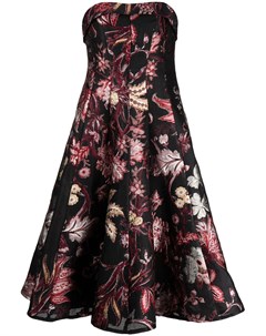 Жаккардовое платье с цветочным узором Marchesa notte