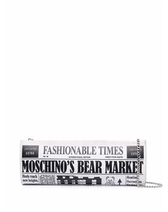 Клатч с газетным принтом Moschino