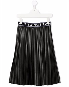 Плиссированная юбка из искусственной кожи Twin-set kids