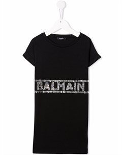 Платье футболка с логотипом Balmain kids