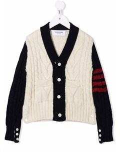 Кардиган фактурной вязки с полосками 4 Bar Thom browne kids